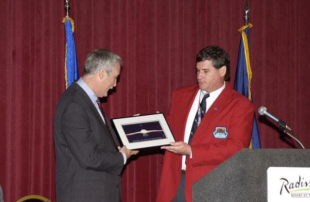NASA image: NASA Administrator Sean O'Keefe with Kevin Hoshstrasser