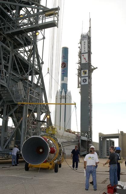 NASA image: Delta II - SIRTF Lift and Mate