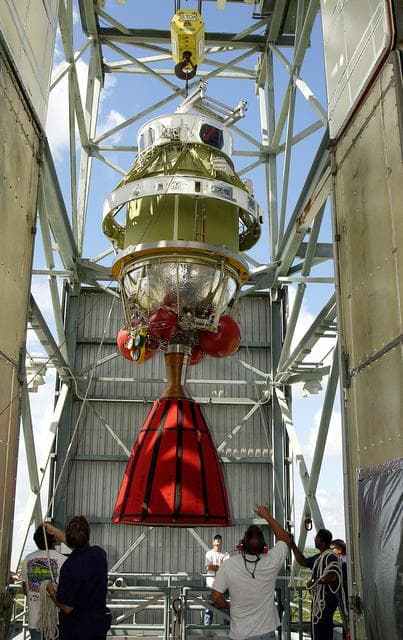 NASA image: Delta II - SIRTF Lift and Mate