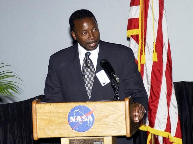 NASA image: KENNEDY SPACE CENTER, FLA.  -  KSC’s incoming  Deputy Director Woodrow Whitlow speaks to employees and guests during the rollout at KSC of the Agency initiative One NASA .   The event was held at the IMAX Theater® where NASA leaders discussed One NASA with selected employees.  Explaining how their respective centers contribute to One NASA, along with Whitlow, were KSC Director Jim Kennedy; James Jennings,  NASA’s associate deputy administrator for institutions and asset management; Ed Weiler, associate administrator for Space Science; Kevin Peterson, Dryden Flight Research Center director; and implementation team lead Johnny Stevenson.   Glenn Research Center Director Dr. Julian Earls gave a motivational speech during the luncheon held at the Visitor Complex Debus Conference Center.