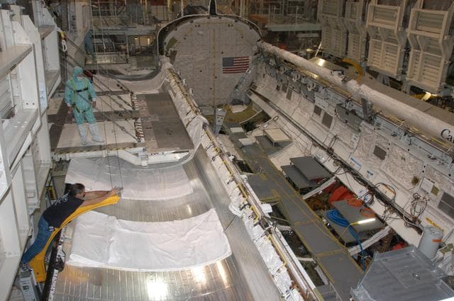 NASA image: Shuttle Bay doors opened in OPF