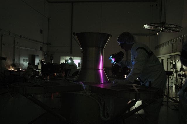 NASA image: Inspection work on THEMIS at Astrotech