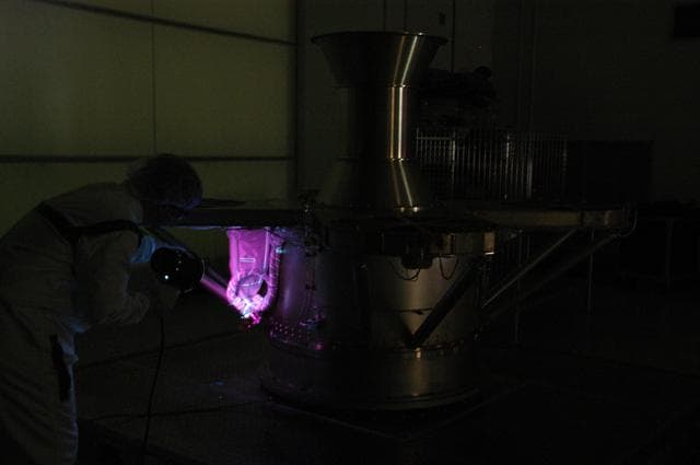 NASA image: Inspection work on THEMIS at Astrotech
