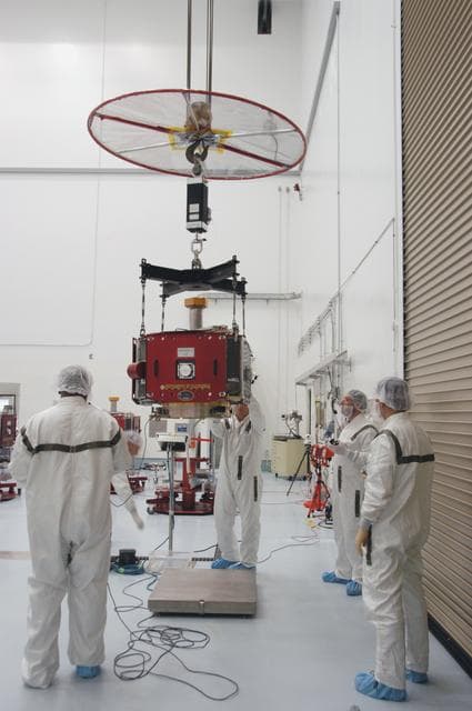 NASA image: Inspection work on THEMIS at Astrotech