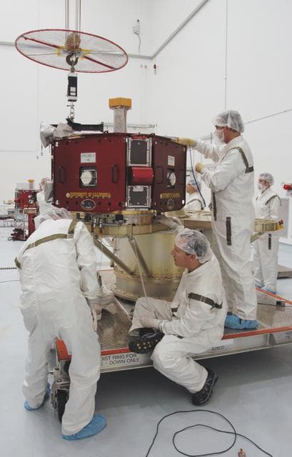 NASA image: Inspection work on THEMIS at Astrotech