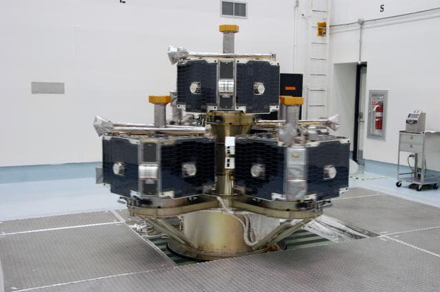 NASA image: Moving THEMIS to a spin table for testing at Astrotech