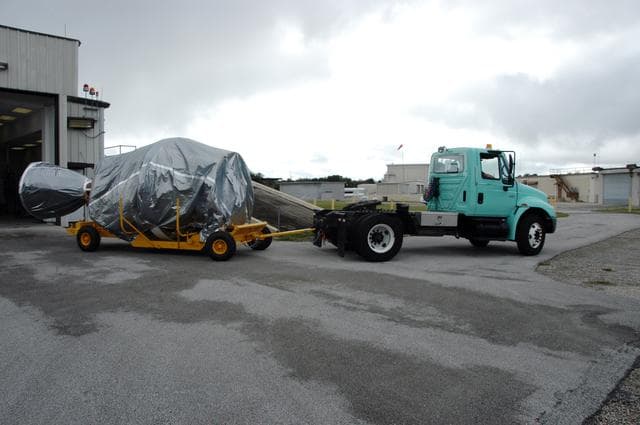 NASA image: Delta II Second stage being moved to the pad