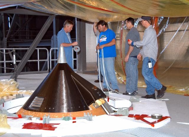 NASA image: Repairing the damage to Atlantis' External Tank