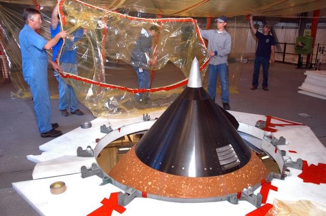 NASA image: Repairing the damage to Atlantis' External Tank