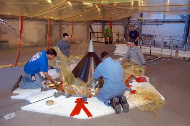 NASA image: Repairing the damage to Atlantis' External Tank
