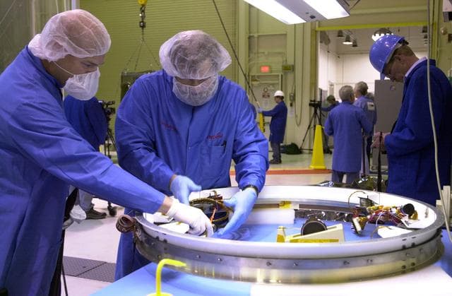 NASA image: AIM being prepared for integrated testing and flight simulation