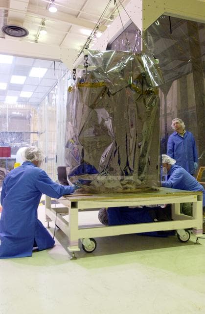 NASA image: AIM being prepared for integrated testing and flight simulation