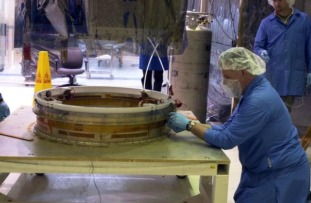 NASA image: AIM being prepared for integrated testing and flight simulation
