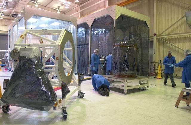 NASA image: AIM being prepared for integrated testing and flight simulation