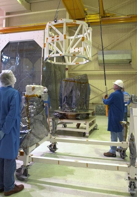 NASA image: AIM being prepared for integrated testing and flight simulation