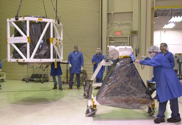 NASA image: AIM being prepared for integrated testing and flight simulation