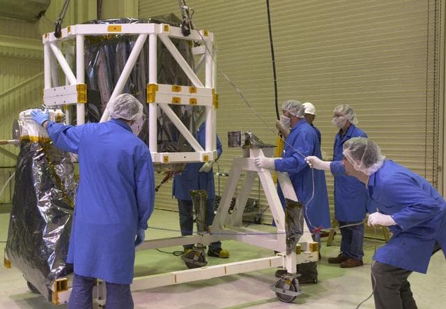 NASA image: AIM being prepared for integrated testing and flight simulation
