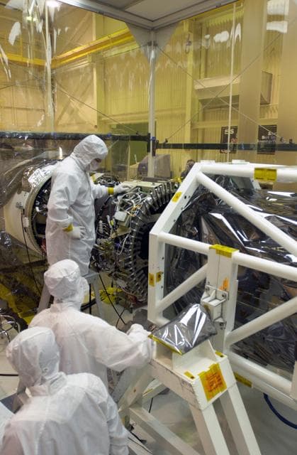 NASA image: The third stage of the Orbital Sciences Pegasus XL rocket is bei
