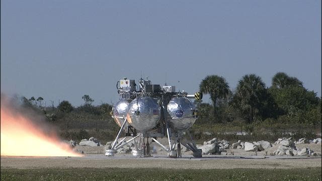 NASA image:  Morpheus Campaign 1A Liftoff