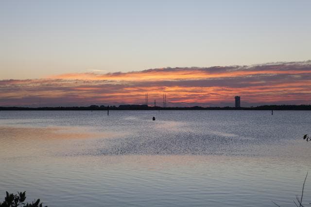 NASA image: TDRS-L Launch Sign and Sunrise