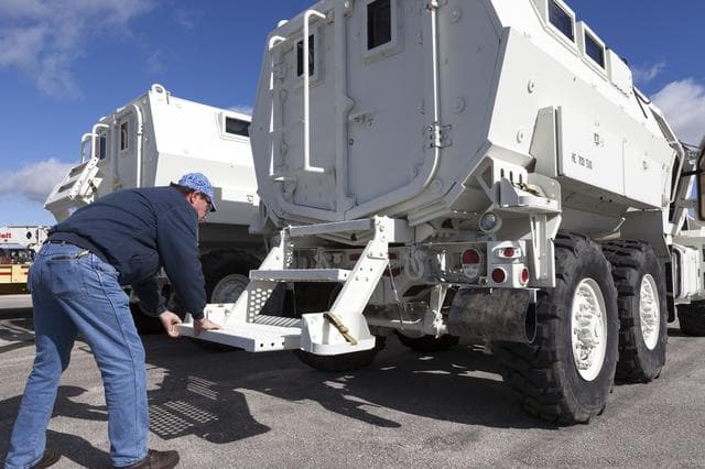 NASA image: Mine-Resistant Ambush-Protection vehicles