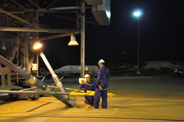 NASA image: OCO-2 Tower Roll Prior to Fairing Hoist