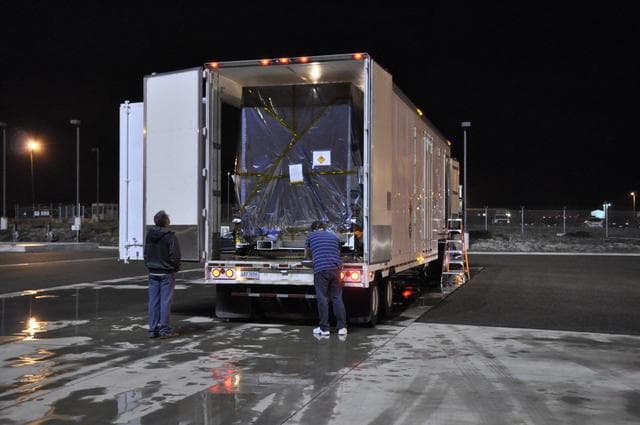 NASA image: SMAP Spacecraft Arrives at Astrotech