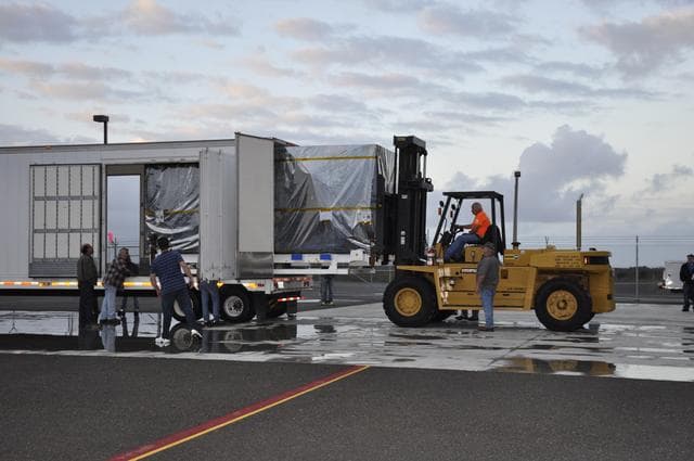 NASA image: SMAP Spacecraft Arrives at Astrotech