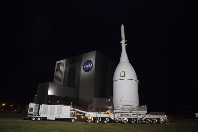 NASA image: Orion Leaves from the VAB