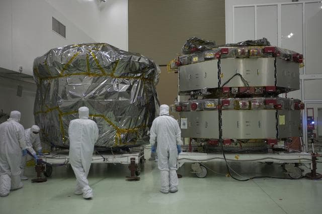 NASA image: MMS Move from Bay 2 and Unbagging