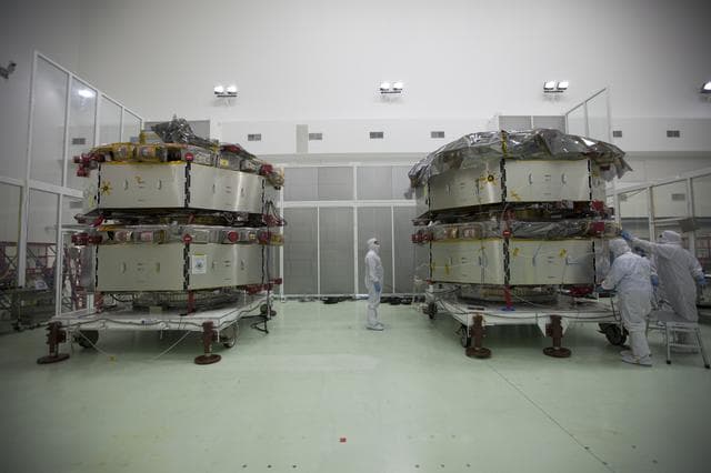 NASA image: MMS Move from Bay 2 and Unbagging