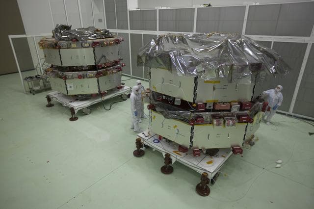NASA image: MMS Move from Bay 2 and Unbagging