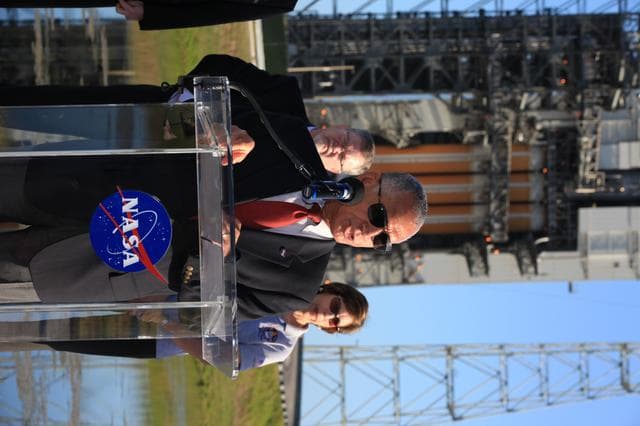 NASA image: Charlie Bolden Talks to Media About Orion Mission