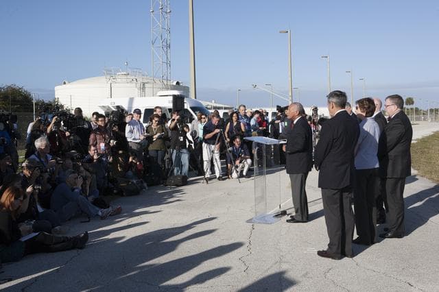 NASA image: Charlie Bolden Talks to Media About Orion Mission