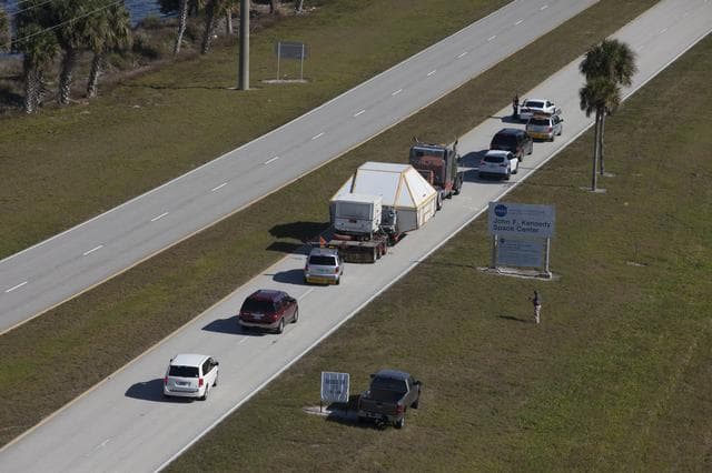 NASA image: Aerial of the Orion EFT-1 Arrival at KSC