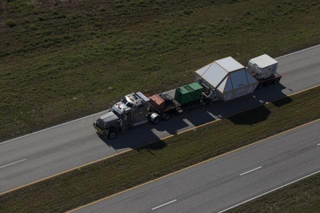NASA image: Aerial of the Orion EFT-1 Arrival at KSC