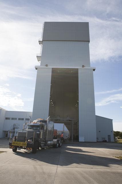 NASA image: Orion Washdown & Arrival at LASF