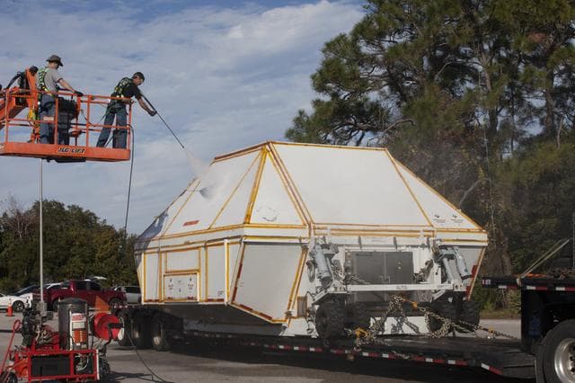 NASA image: Orion Washdown & Arrival at LASF