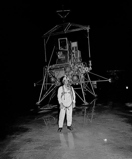 NASA image: Astronaut Fred Wallace Haise, Jr. at NASA Langley Lunar Research Facility 