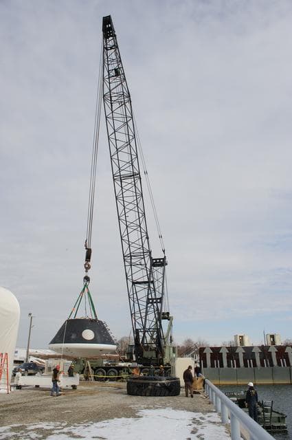 NASA image: Crew Module Water Landing Model Assent (CMWLMA)