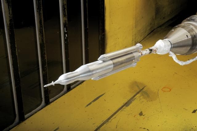 NASA image: 0.4 Percent Scale Space Launch System Wind Tunnel Test 