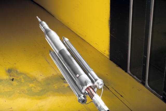 NASA image: 0.4 Percent Scale Space Launch System Wind Tunnel Test 