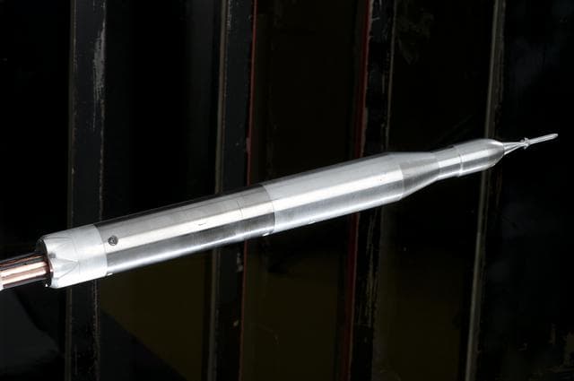 NASA image: 0.4% Scale (SLS) Space Launch System Model Test In NASA LaRC Uni