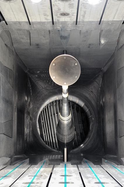 NASA image: MPCV Orion 7% Crew Module in (NTF) National Transonic Facility 