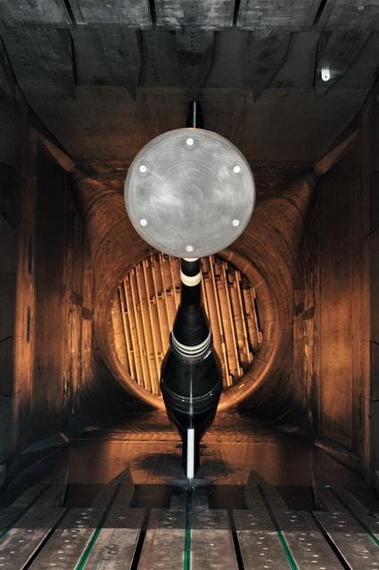 NASA image: MPCV Orion 7% Crew Module in (NTF) National Transonic Facility 