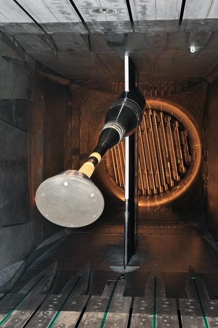 NASA image: MPCV Orion 7% Crew Module in (NTF) National Transonic Facility 