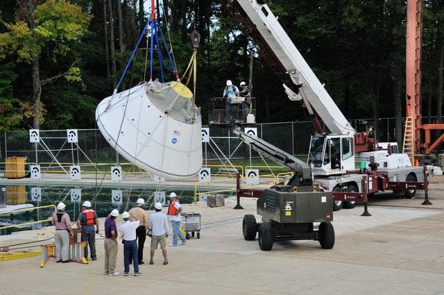 NASA image: Orion SPLASH BTA Phase 2 Vertical Tests 9: at NASA Langley Resea