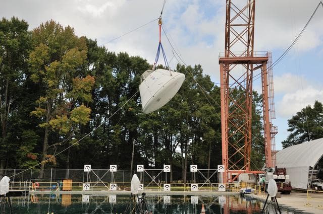 NASA image: Orion SPLASH BTA Phase 2 Vertical Tests 9: at NASA Langley Resea