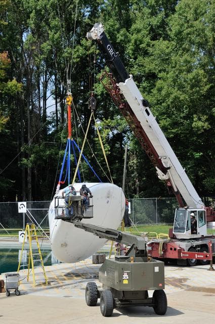 NASA image: Orion SPLASH BTA Phase 2 Vertical Tests 9: at NASA Langley Resea