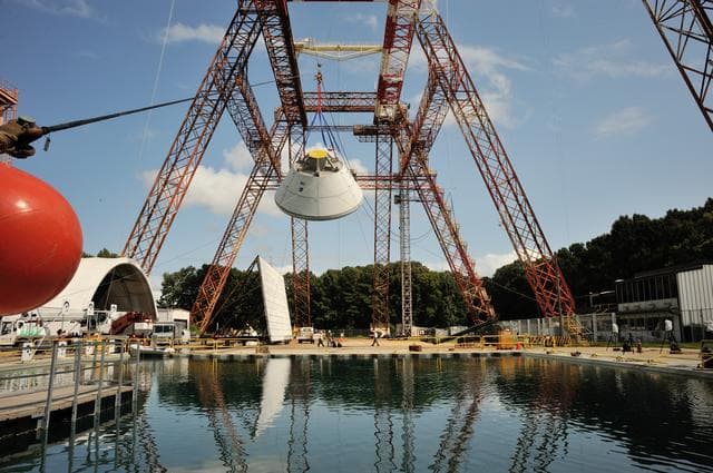 NASA image: Orion SPLASH BTA Phase 2 Vertical Tests 9: at NASA Langley Resea